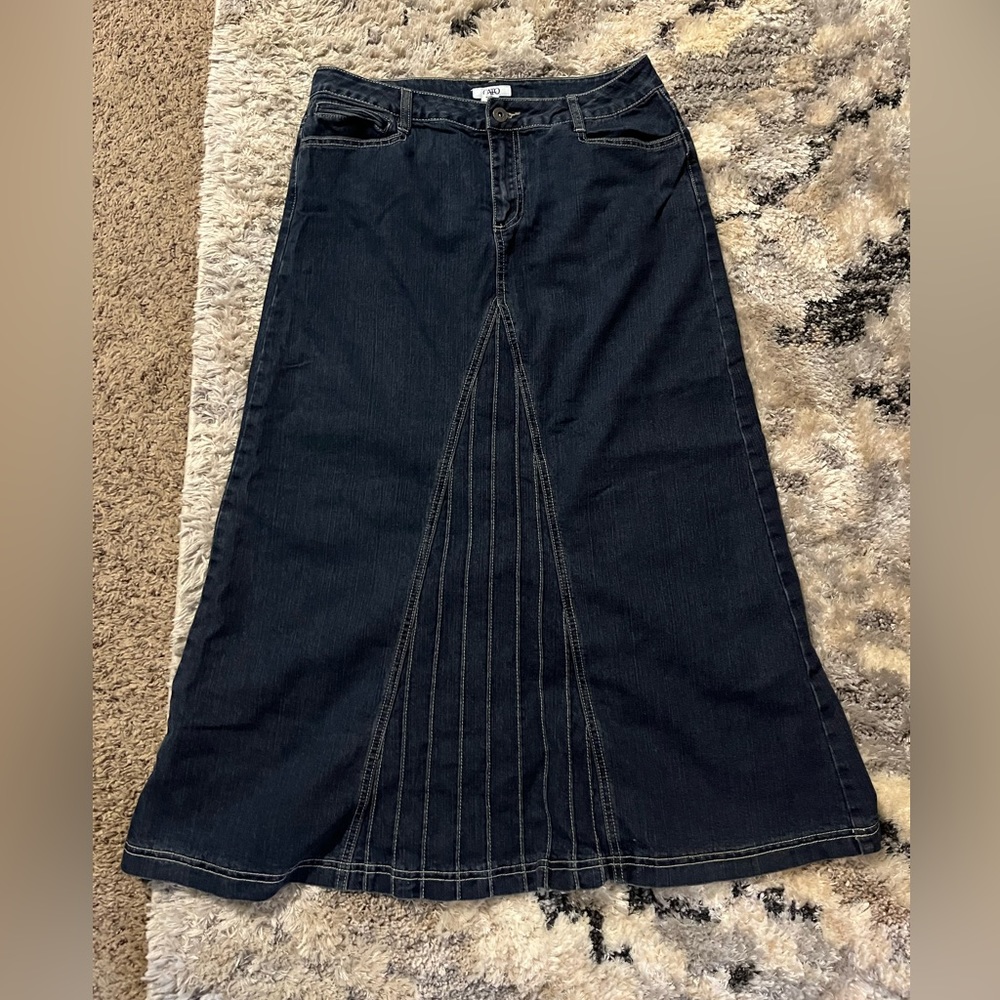 Long denim skirt